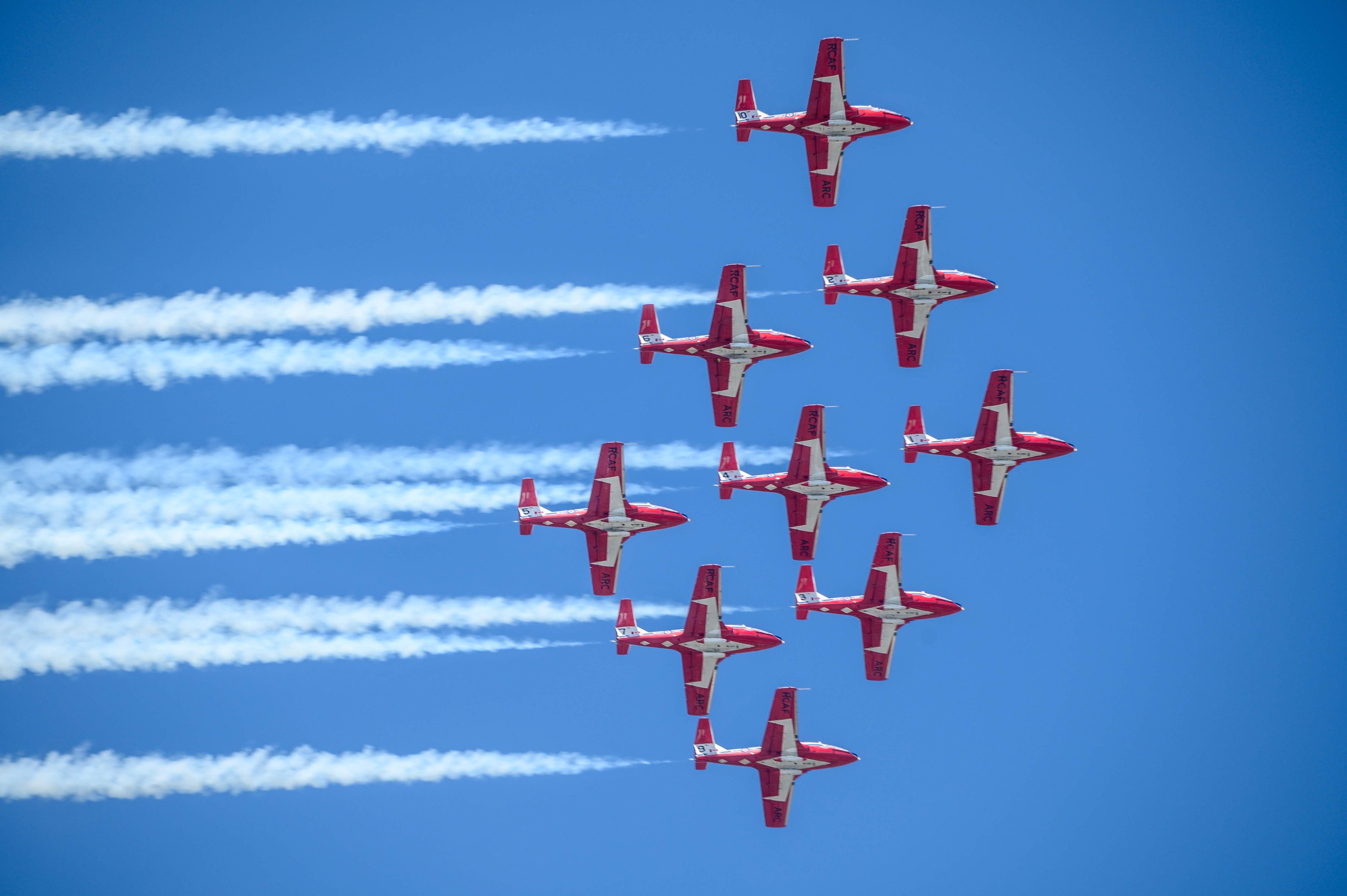 Snowbirds flyover during Raptors Parade